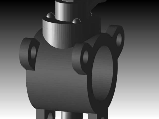 Valve metal pipe with two holes Free 3D model_7