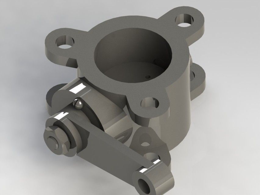 Valve metal pipe with two holes Free 3D model_6