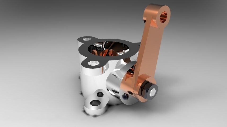 Valve metal pipe with two holes Free 3D model_3