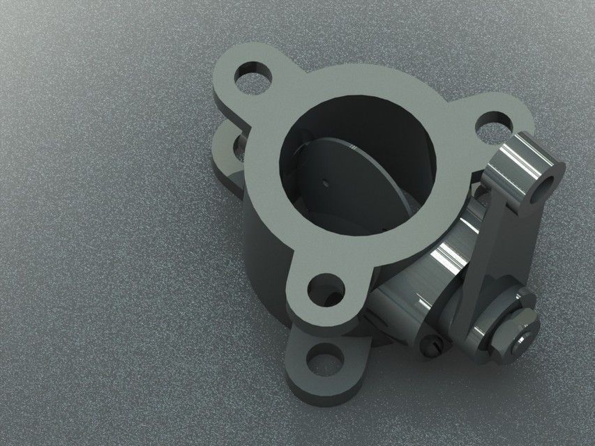 Valve metal pipe with two holes Free 3D model_5