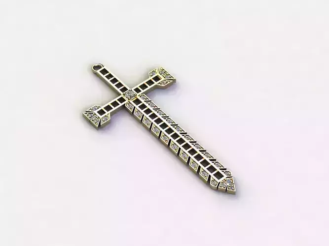 Jesus Christ Sword Pendant jewelry cad design 3D model