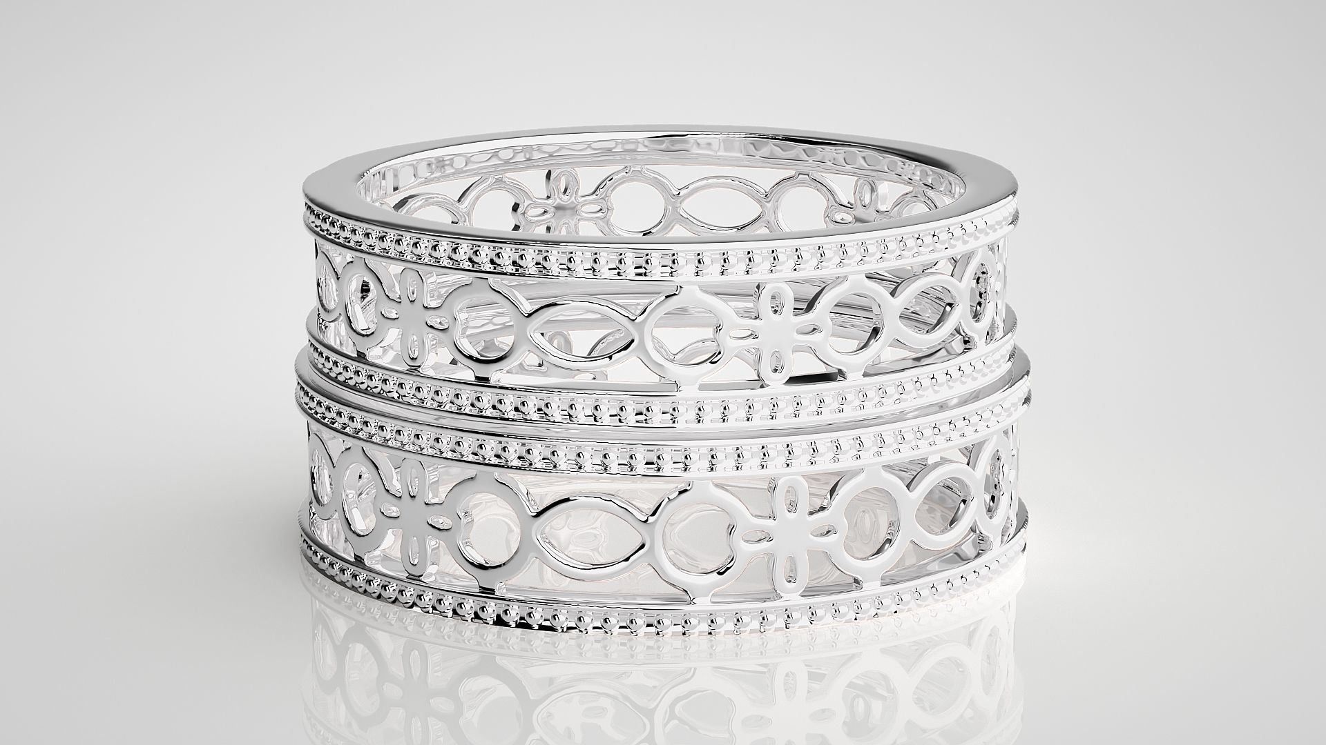 Mesh Plain Gold Couple Band Ring 3dm stl render detail  3D print model_7