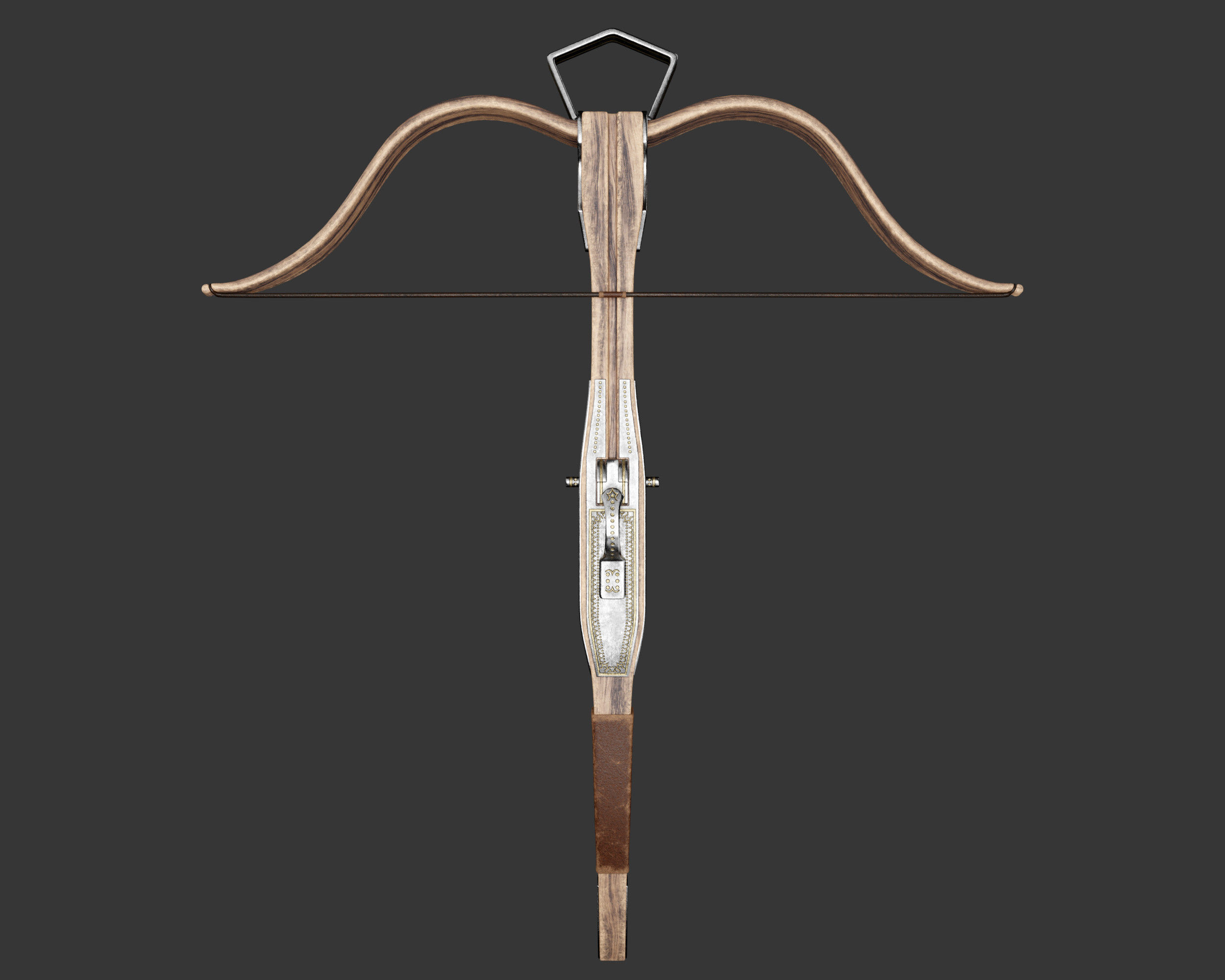 Medieval Noble Weapon Crossbow Low-poly 3D model_3