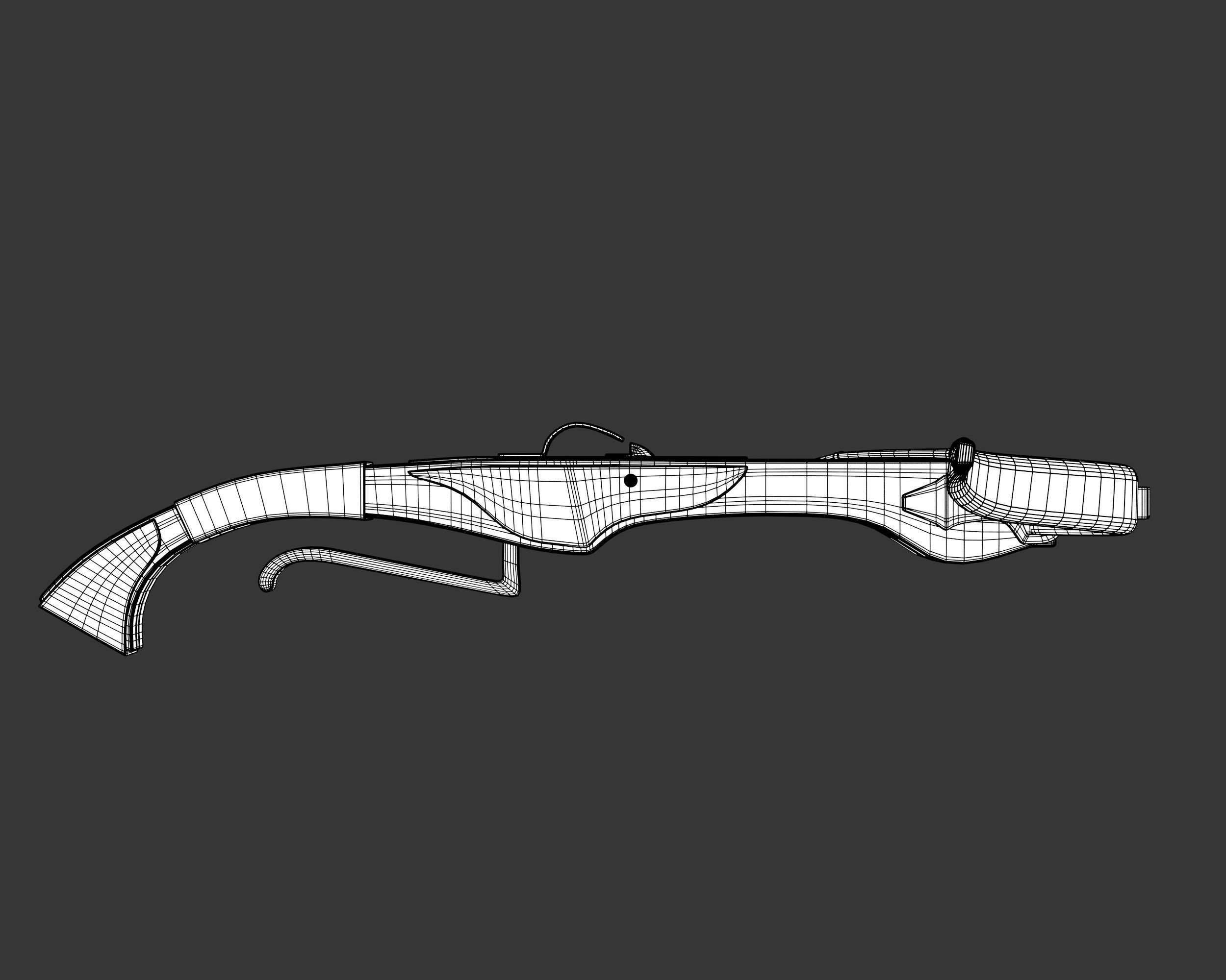 Medieval Noble Weapon Crossbow Low-poly 3D model_8