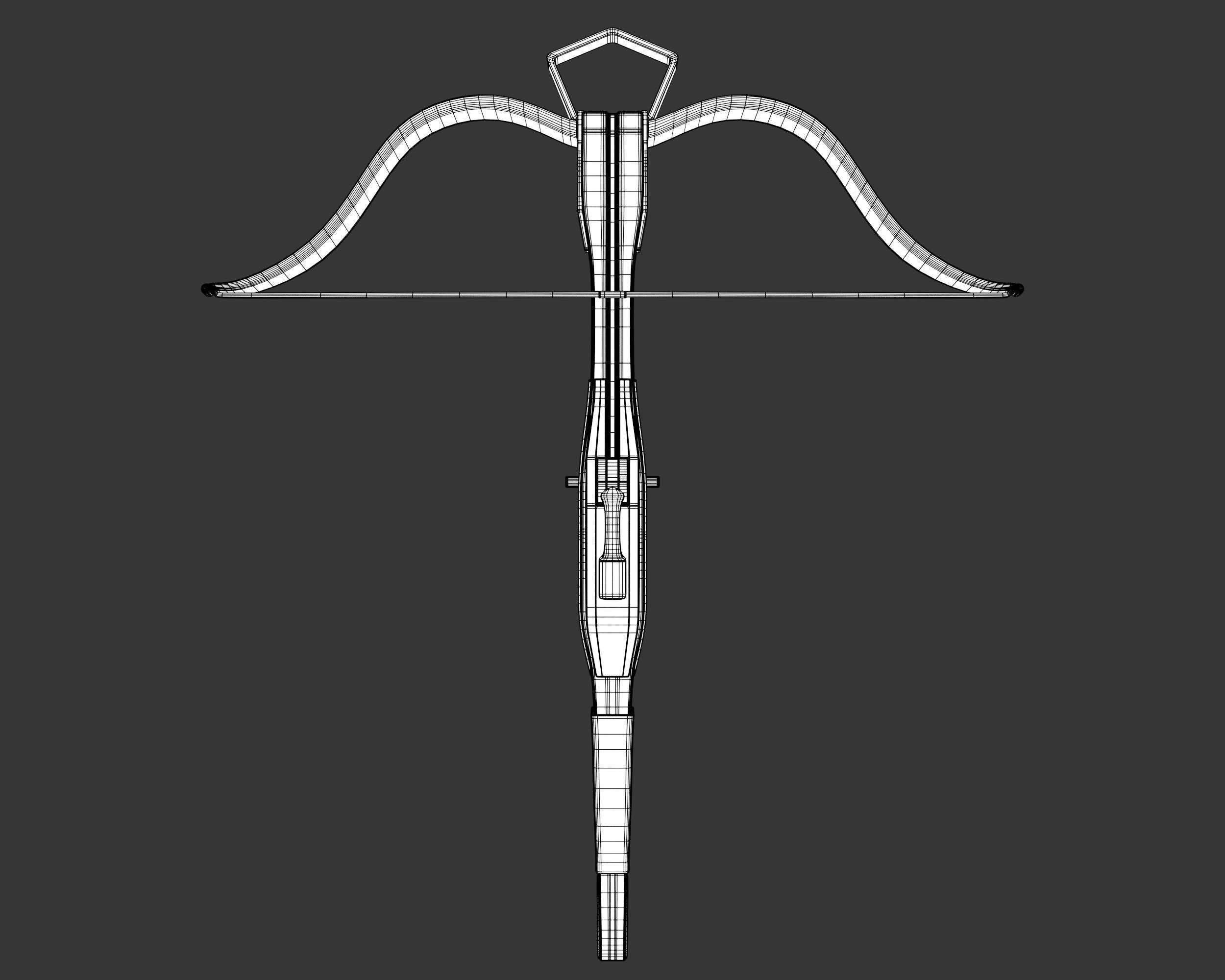 Medieval Noble Weapon Crossbow Low-poly 3D model_5