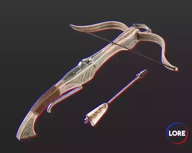 Medieval Noble Weapon Crossbow Low-poly 3D model