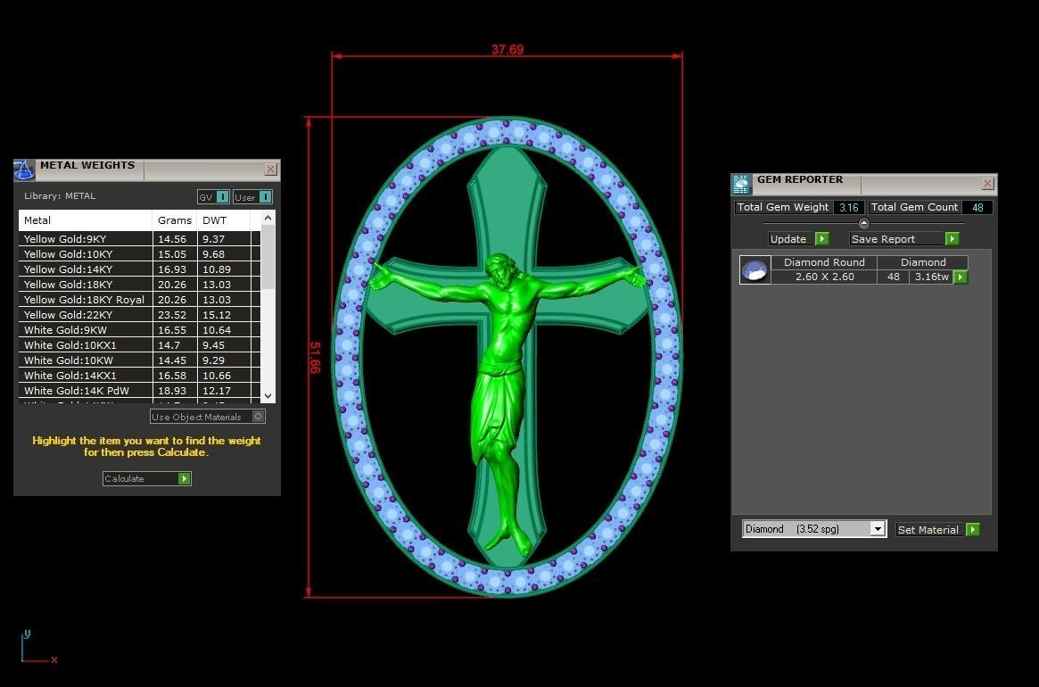 Jesus Pendant new design 2022 with diamond 3D model_1