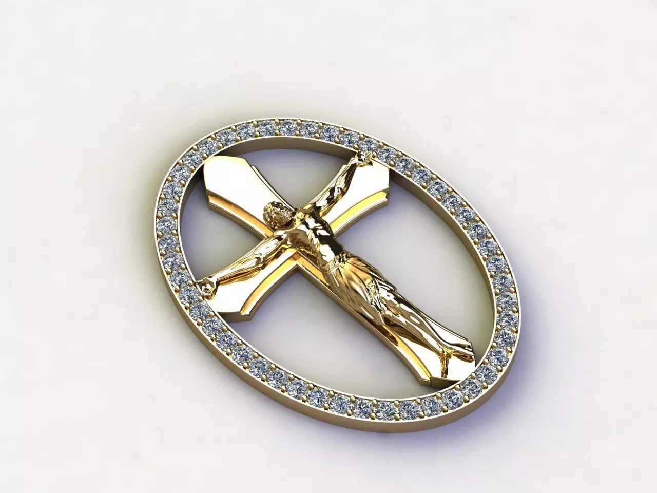Jesus Pendant new design 2022 with diamond 3D model_0