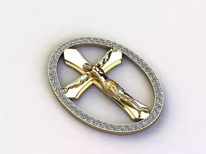 Jesus Pendant new design 2022 with diamond 3D model