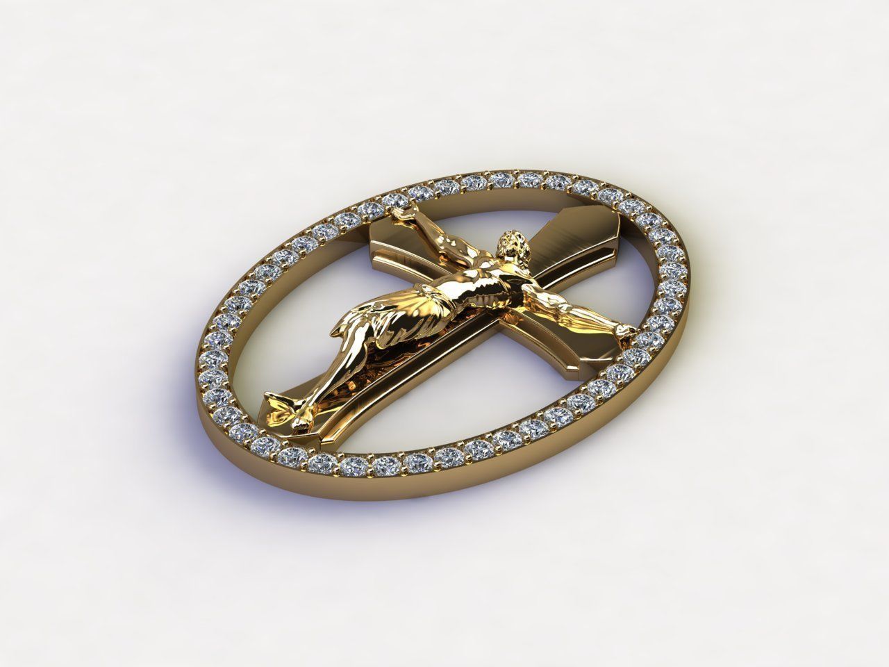 Jesus Pendant new design 2022 with diamond 3D model_3