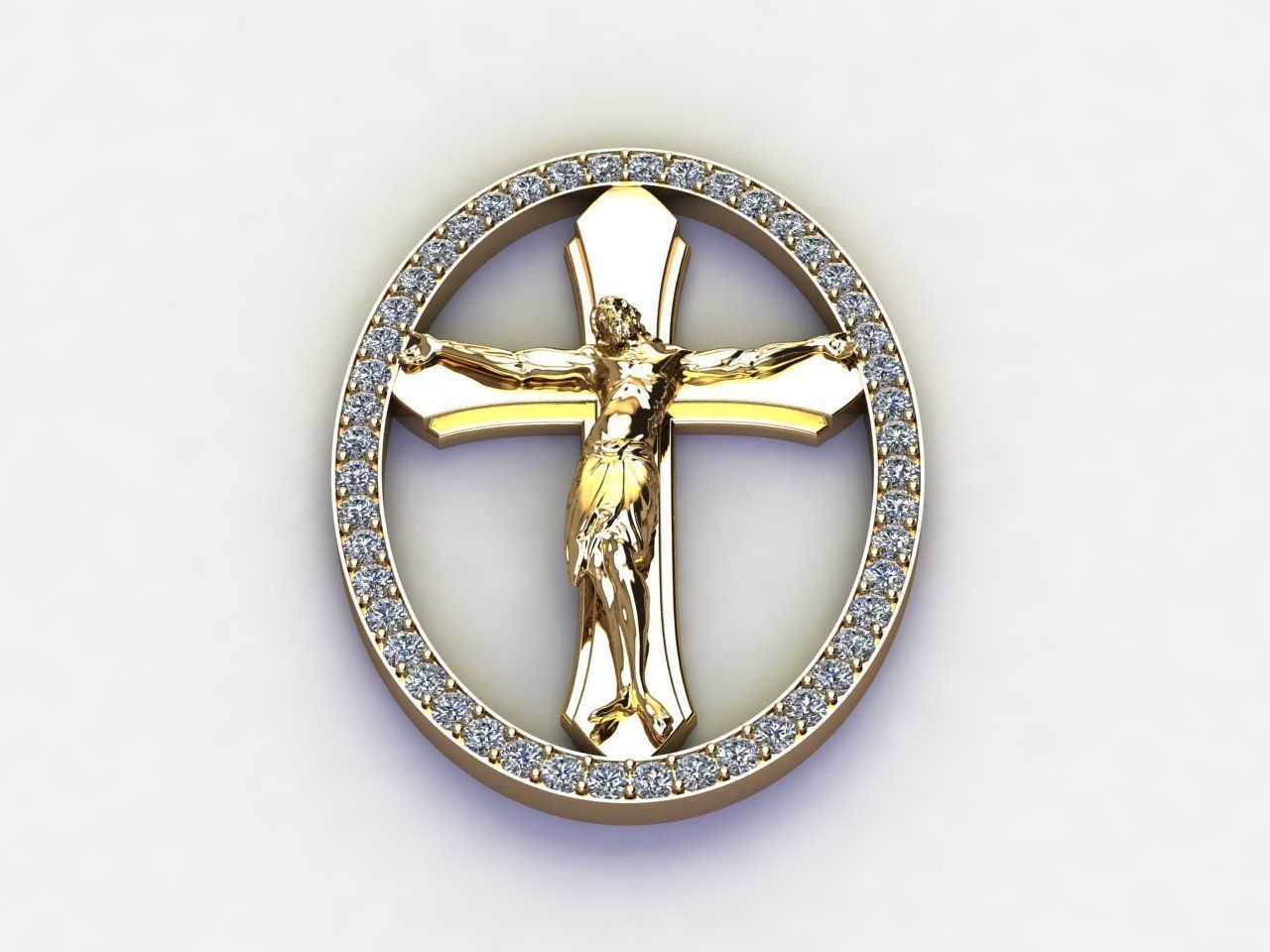 Jesus Pendant new design 2022 with diamond 3D model_2