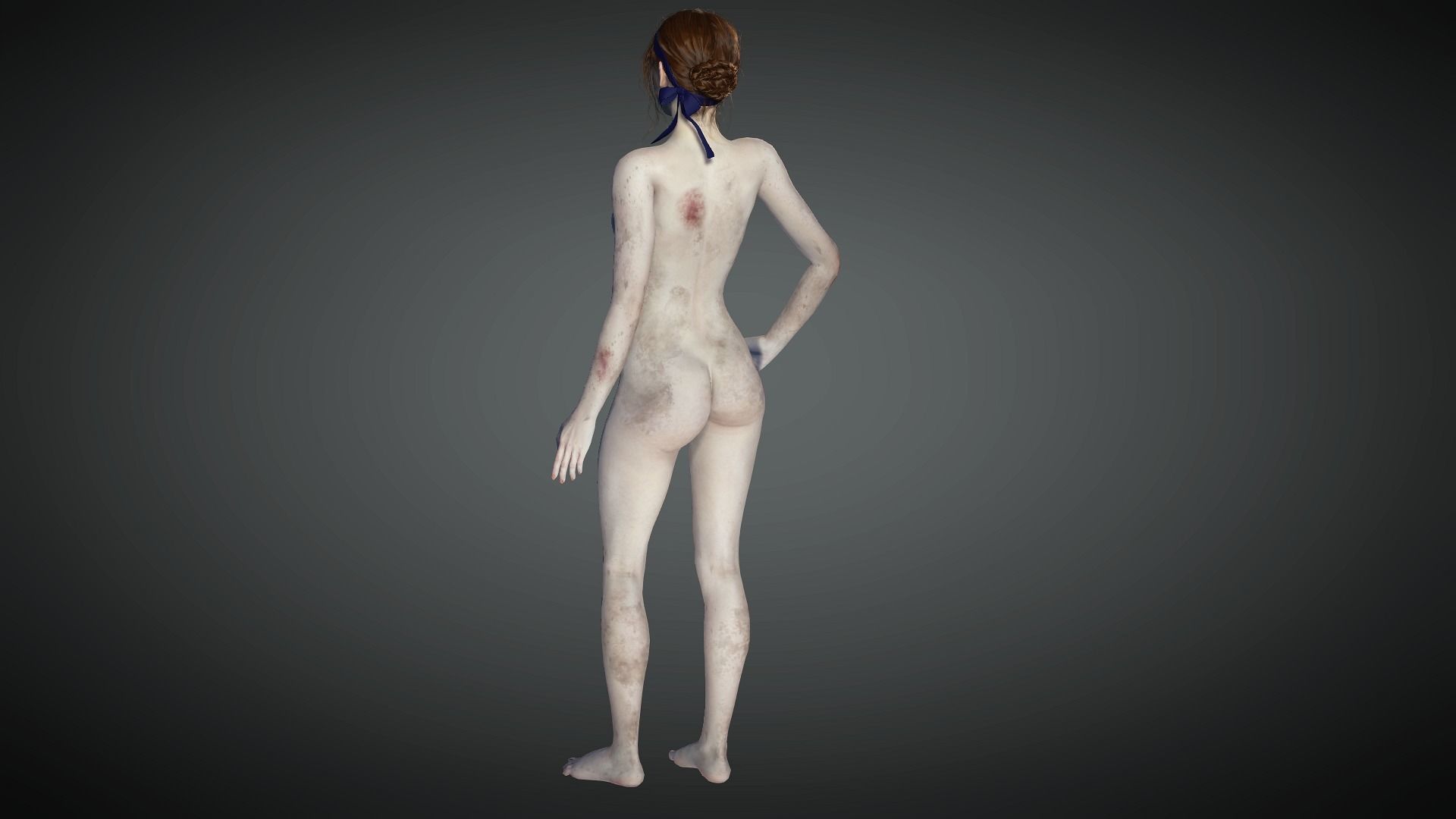 AAA Medieval Female Character 03 Low-poly 3D model_9