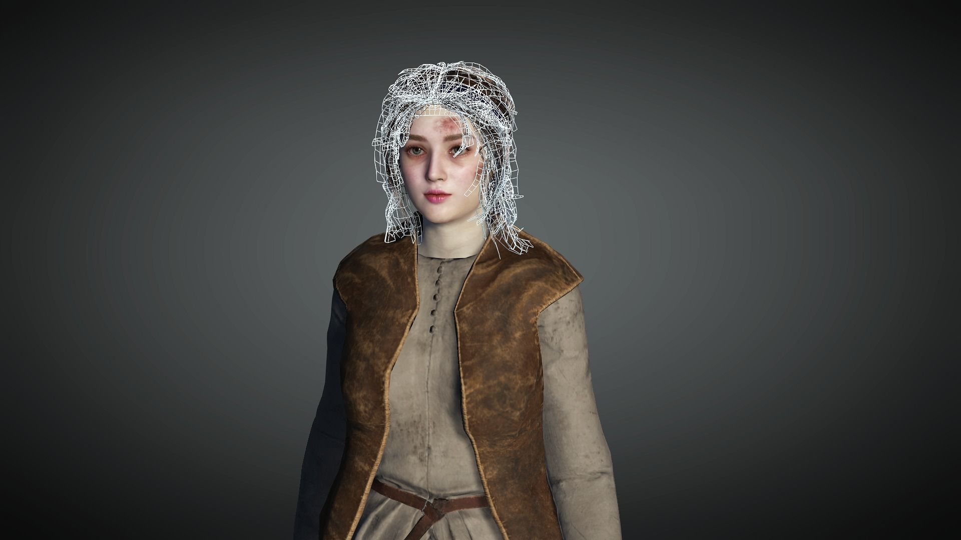 AAA Medieval Female Character 03 Low-poly 3D model_21