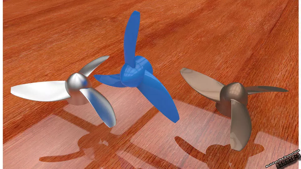 a propeller three propellers 3D model_0