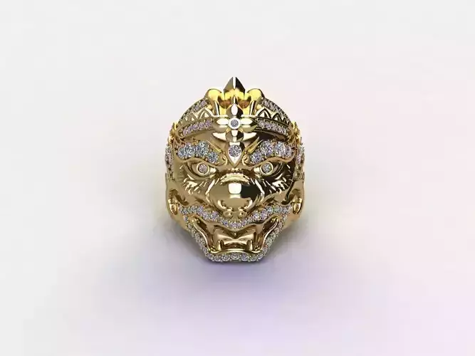 Hanuman Monkey  Ring  Cambodia Hanuman Ring Thai Khon Cad file