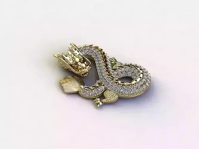 Dragon Pendant chiana dragon thai dragon 