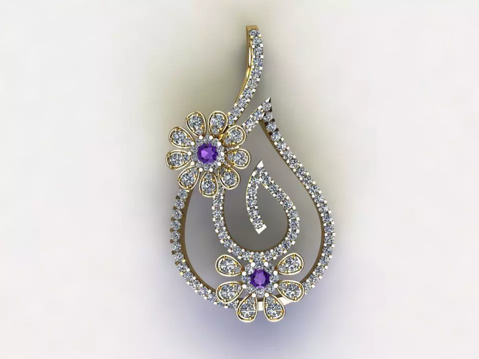 lovely pendant look like flower cad file 3D model