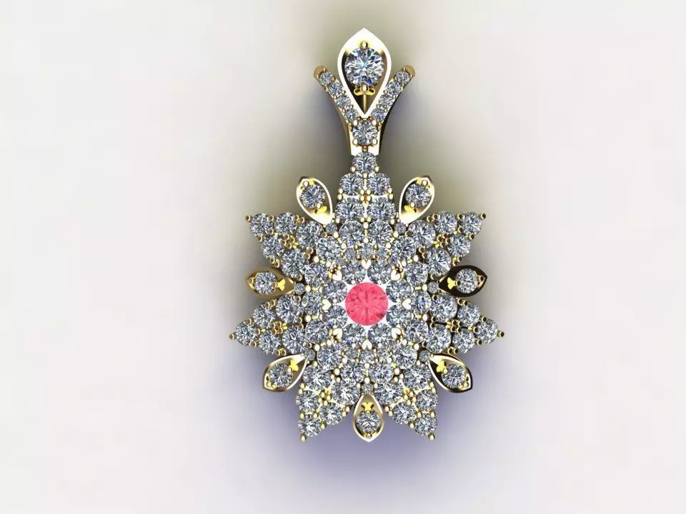 Diamond pendant cad file design 3D model