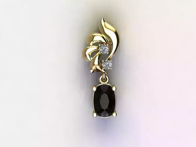 Pendant onyx and diamond