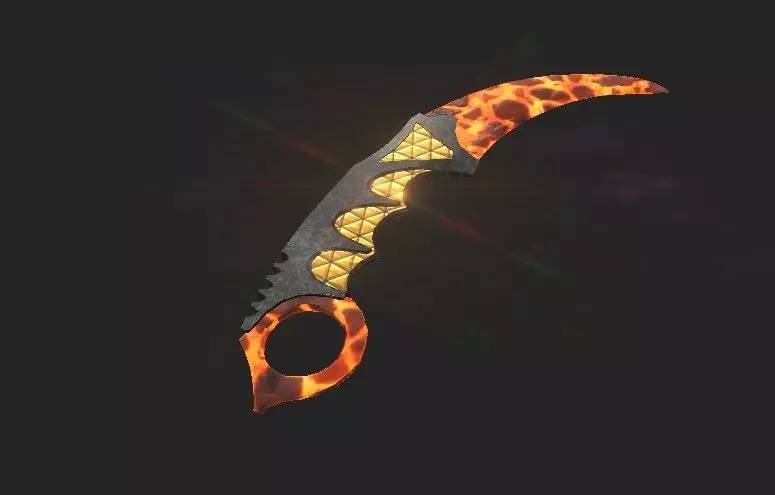 Infernal kerambit low-poly game 3d model Low-poly 3D model_0