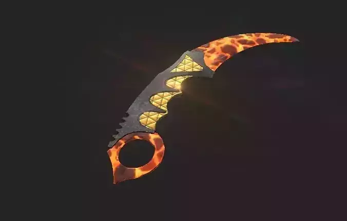 Infernal kerambit low-poly game 3d model