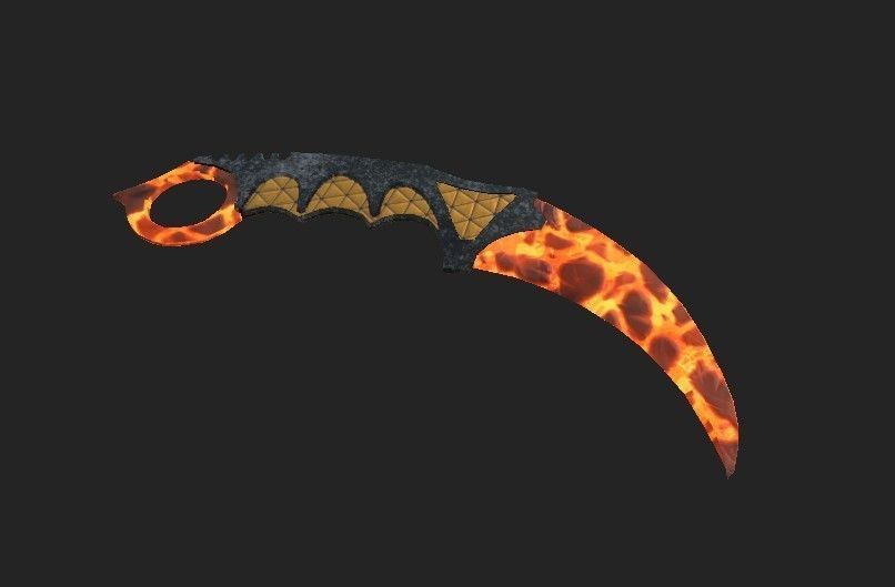 Infernal kerambit low-poly game 3d model Low-poly 3D model_2