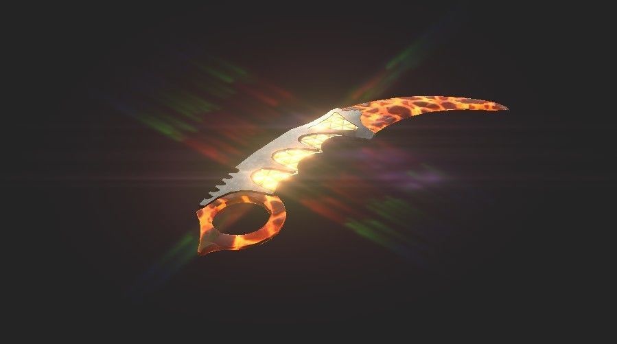 Infernal kerambit low-poly game 3d model Low-poly 3D model_1