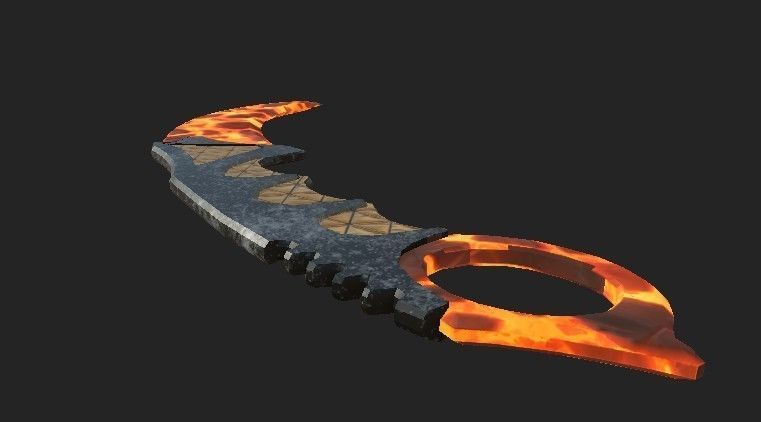 Infernal kerambit low-poly game 3d model Low-poly 3D model_4
