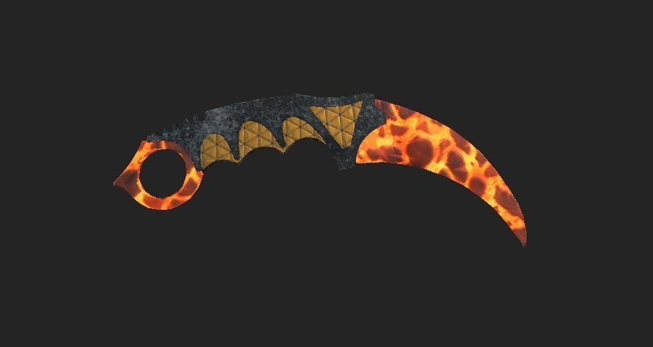 Infernal kerambit low-poly game 3d model Low-poly 3D model_3