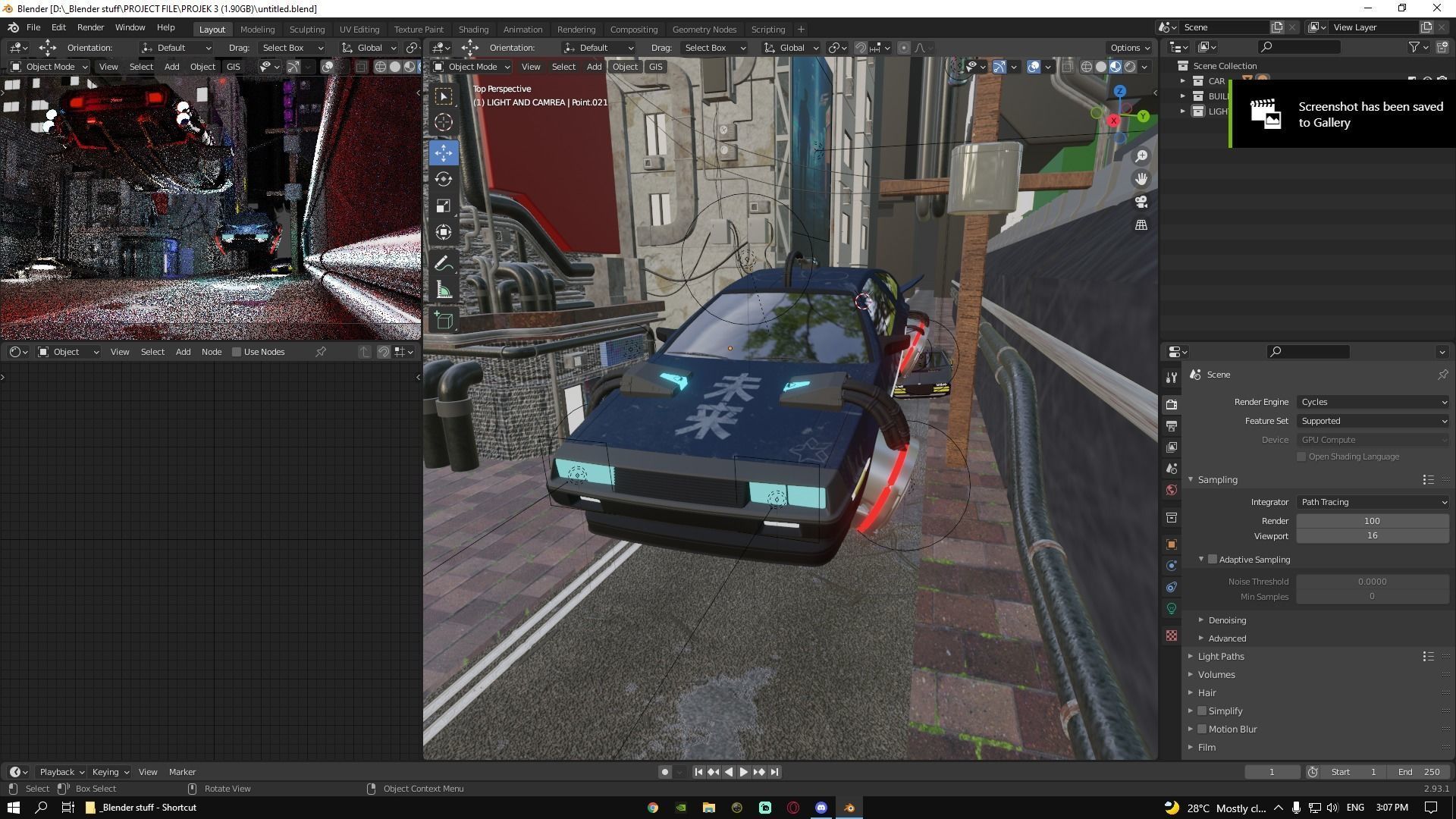 Cyber car and Cyber City landscape and scene Low-poly 3D model_5