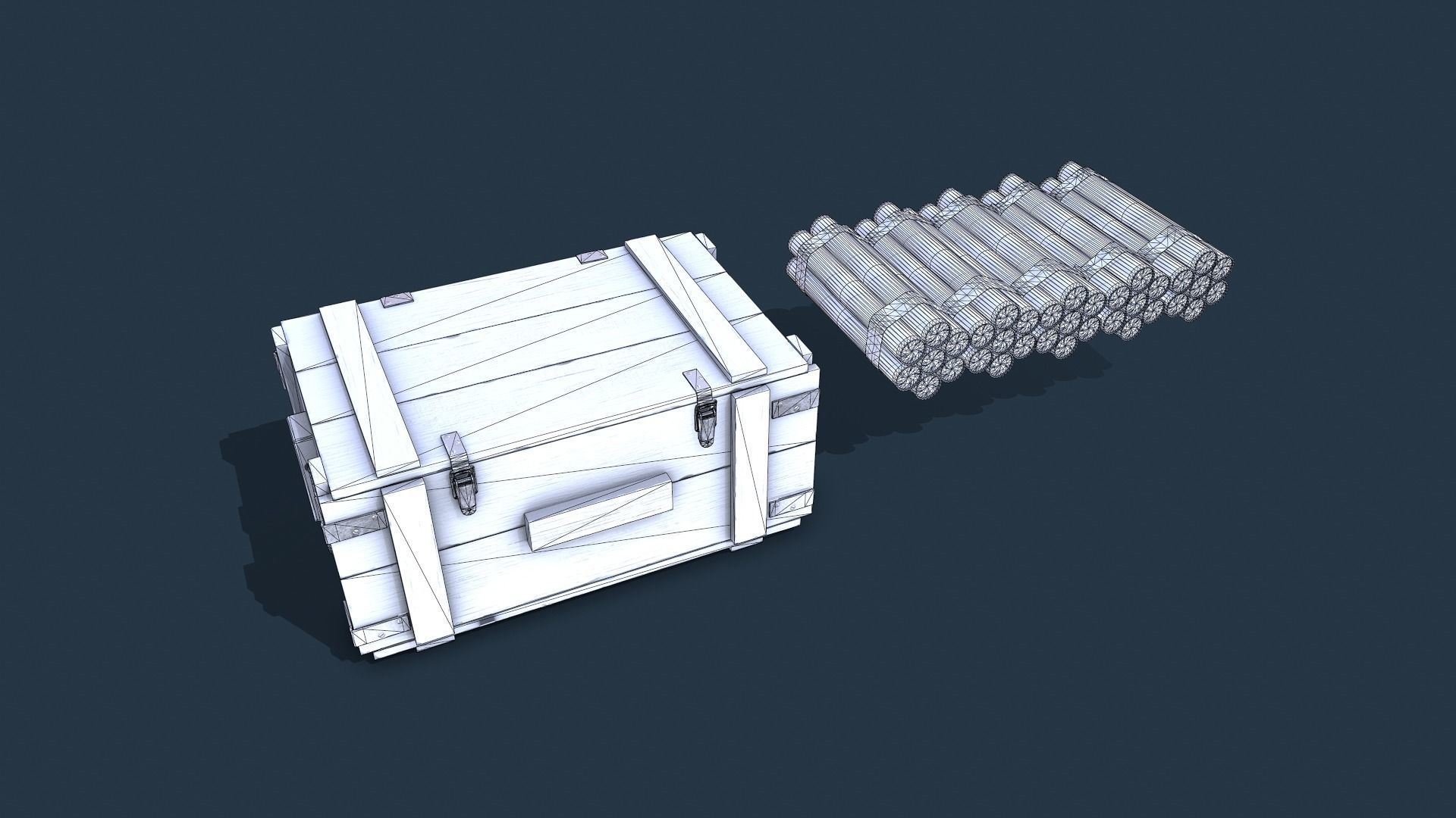Dynamite Box  Low-poly 3D model_10