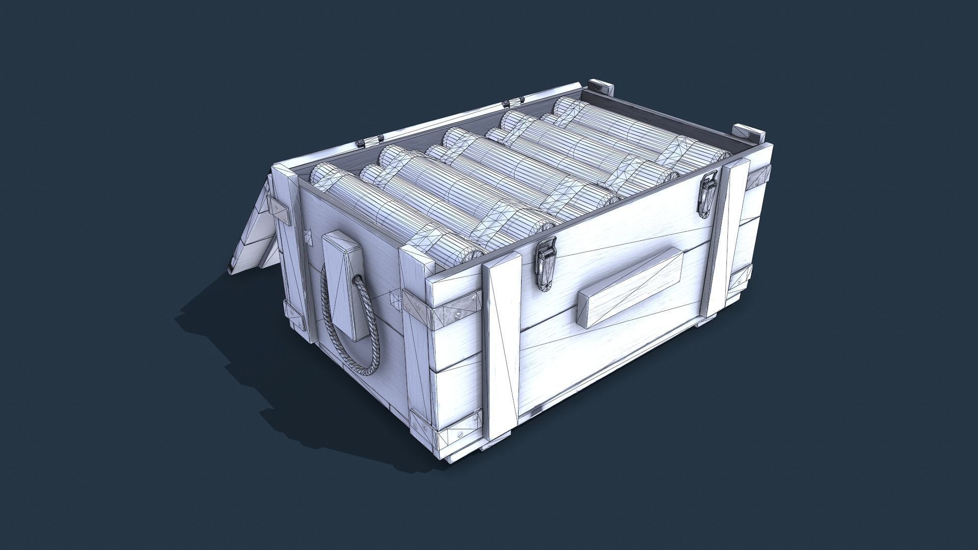 Dynamite Box  Low-poly 3D model_8