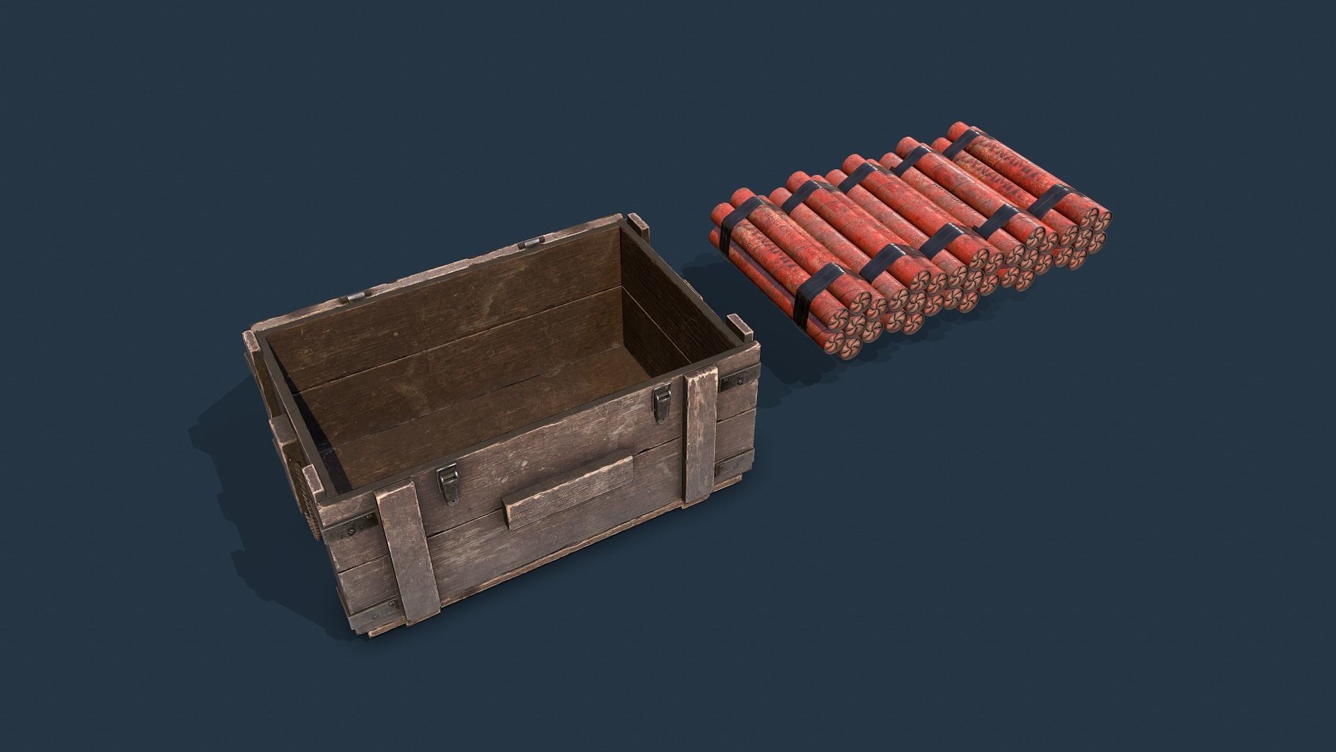 Dynamite Box  Low-poly 3D model_9