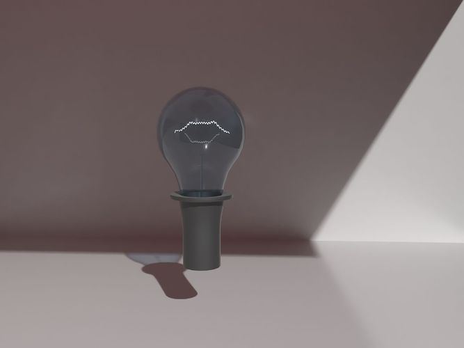 Lightbulb light bulb with face 3D print model