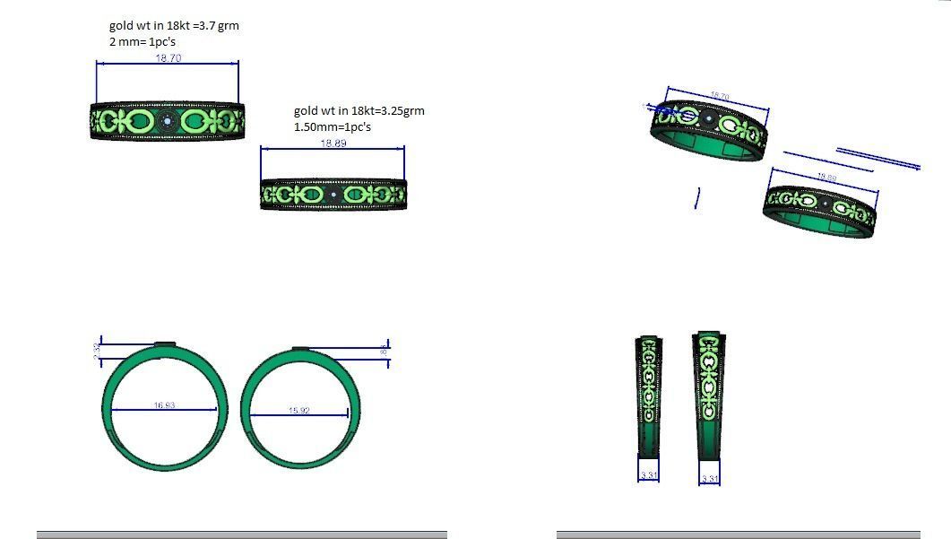 Solitaire Couple Band Ring 3dm stl render detail 3D print model_12