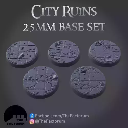 25mm City Ruins set stl file Supported 3D print model