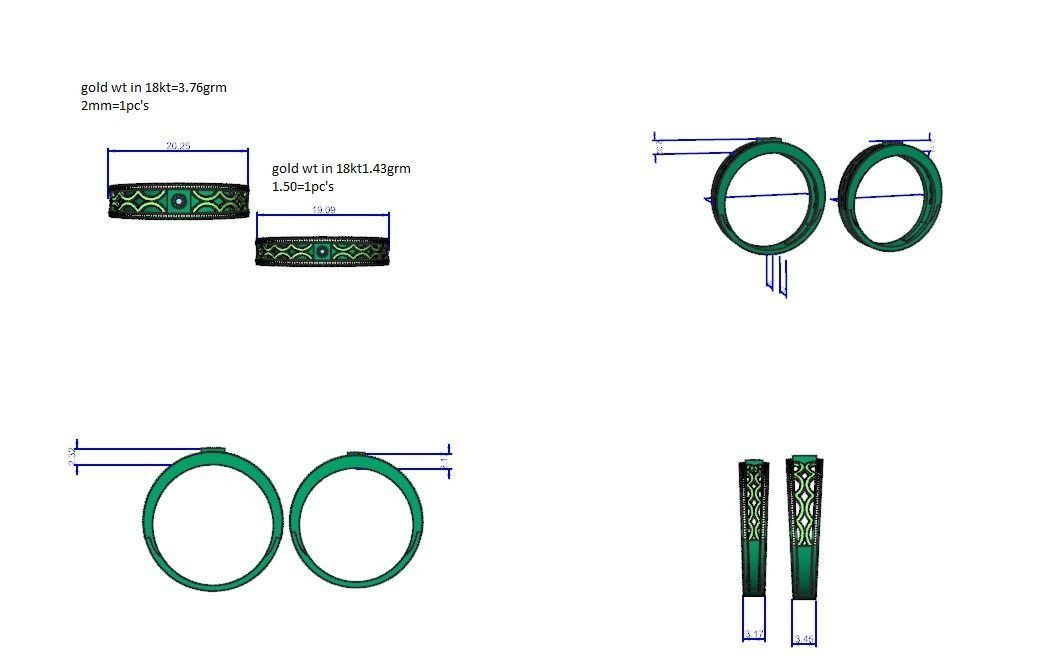 Solitaire Couple Band Ring 3dm stl render detail 3D print model_12