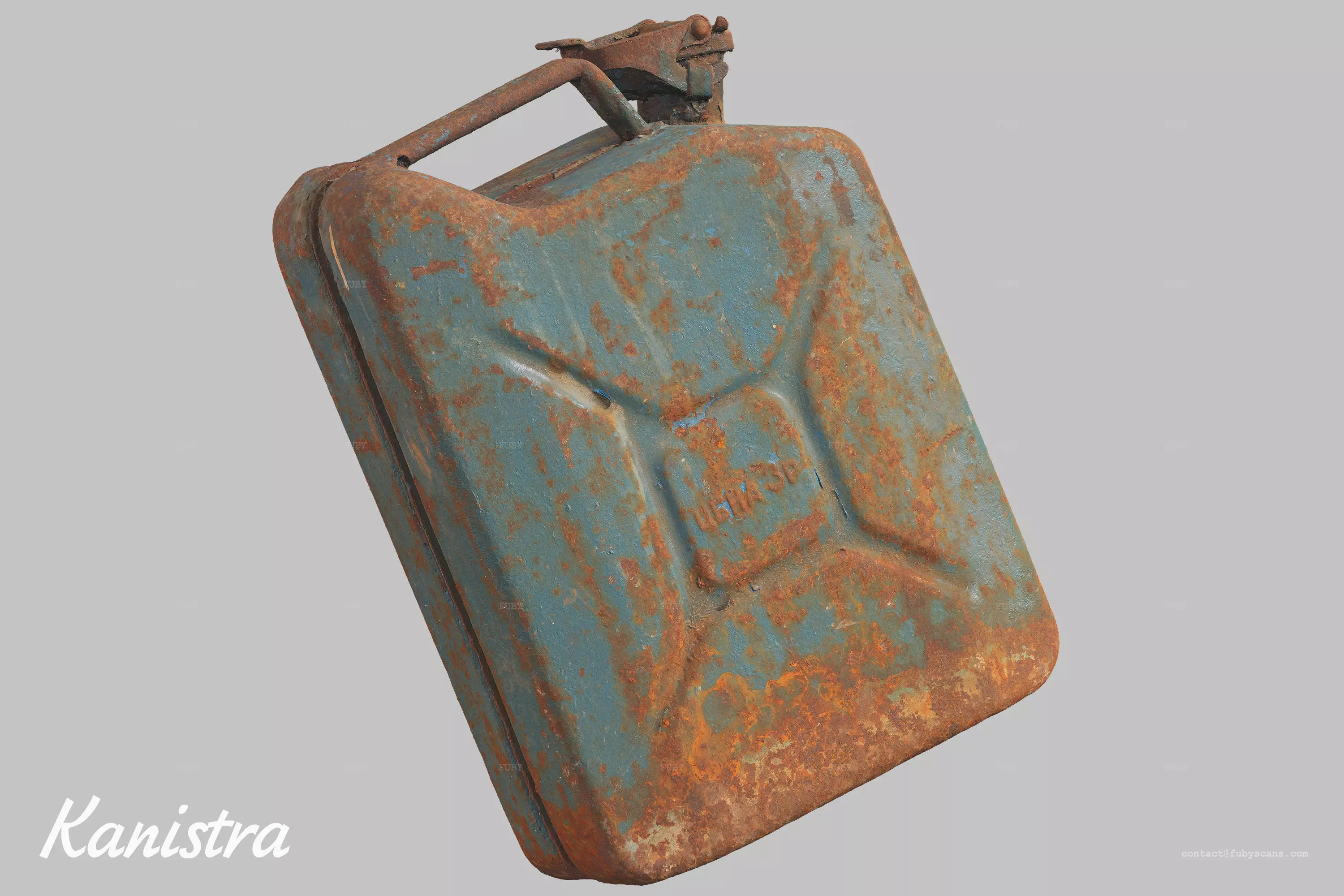 jerrican old rusty gas can 3D model