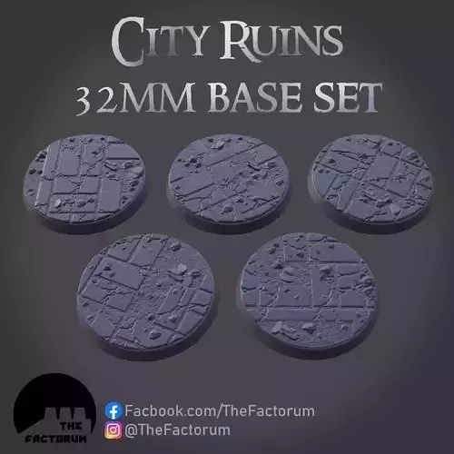 32mm City Ruins set Pre-supported 3D print model