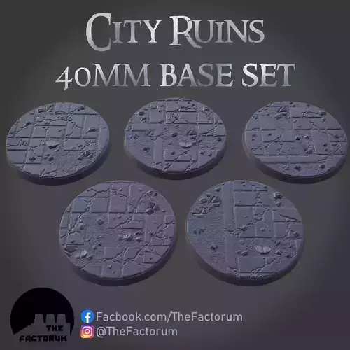 40mm City Ruins set Pre-supported 3D print model