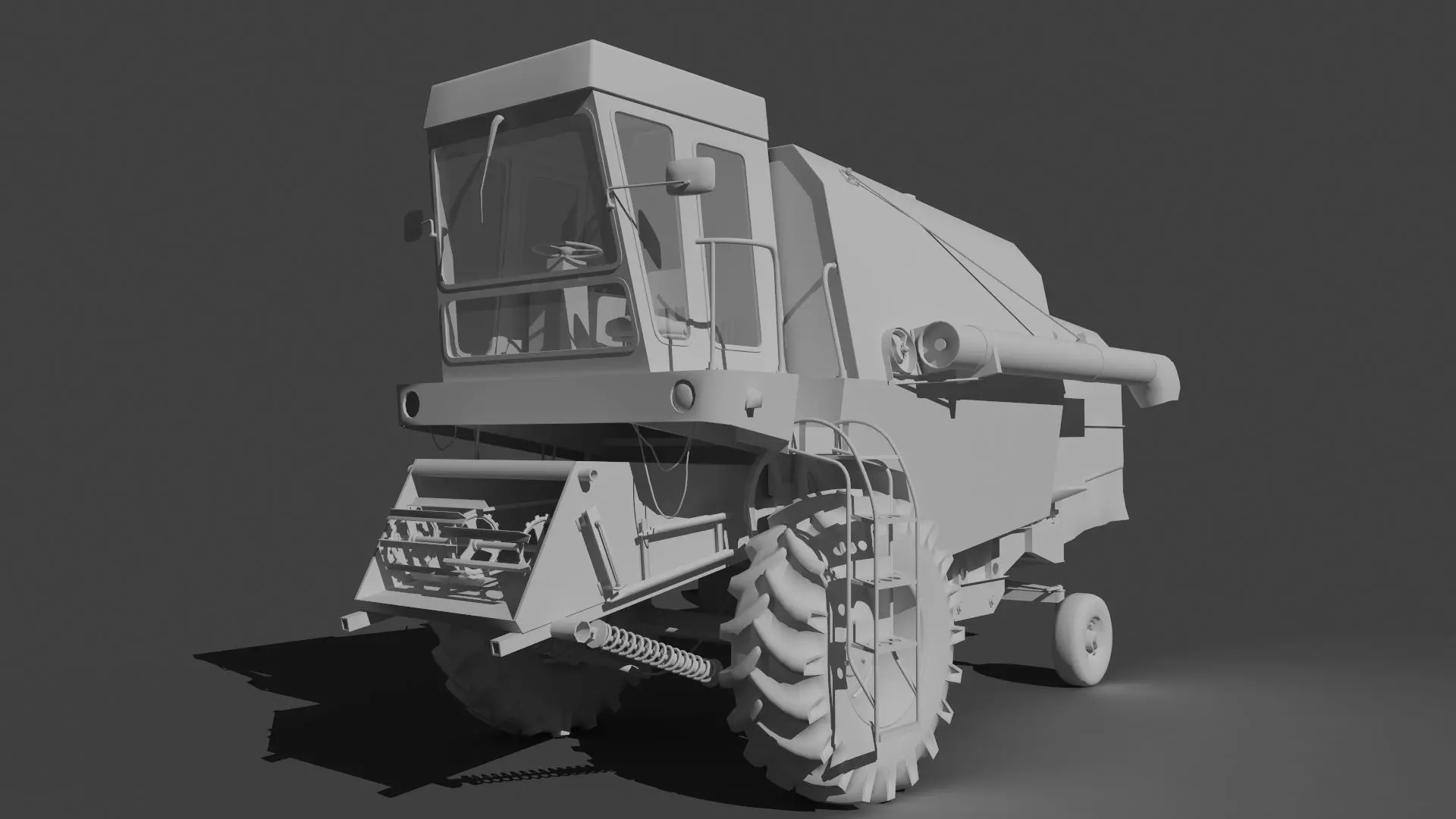 Harvester low poly model combine Low-poly 3D model