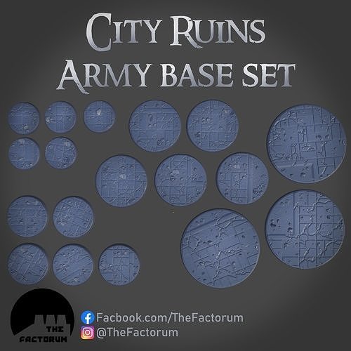 City Ruins Army Base Set Pre-Supported 3D print model