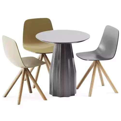 Burin Table D70 and Maarten Plastic Chair by Viccarbe