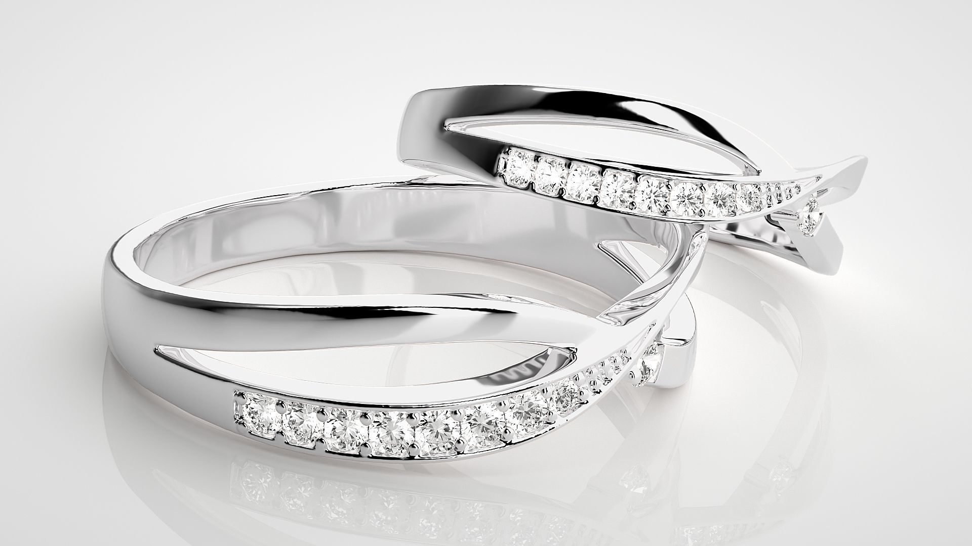 Couple Band Ring 3dm stl render detail 3D print model_6