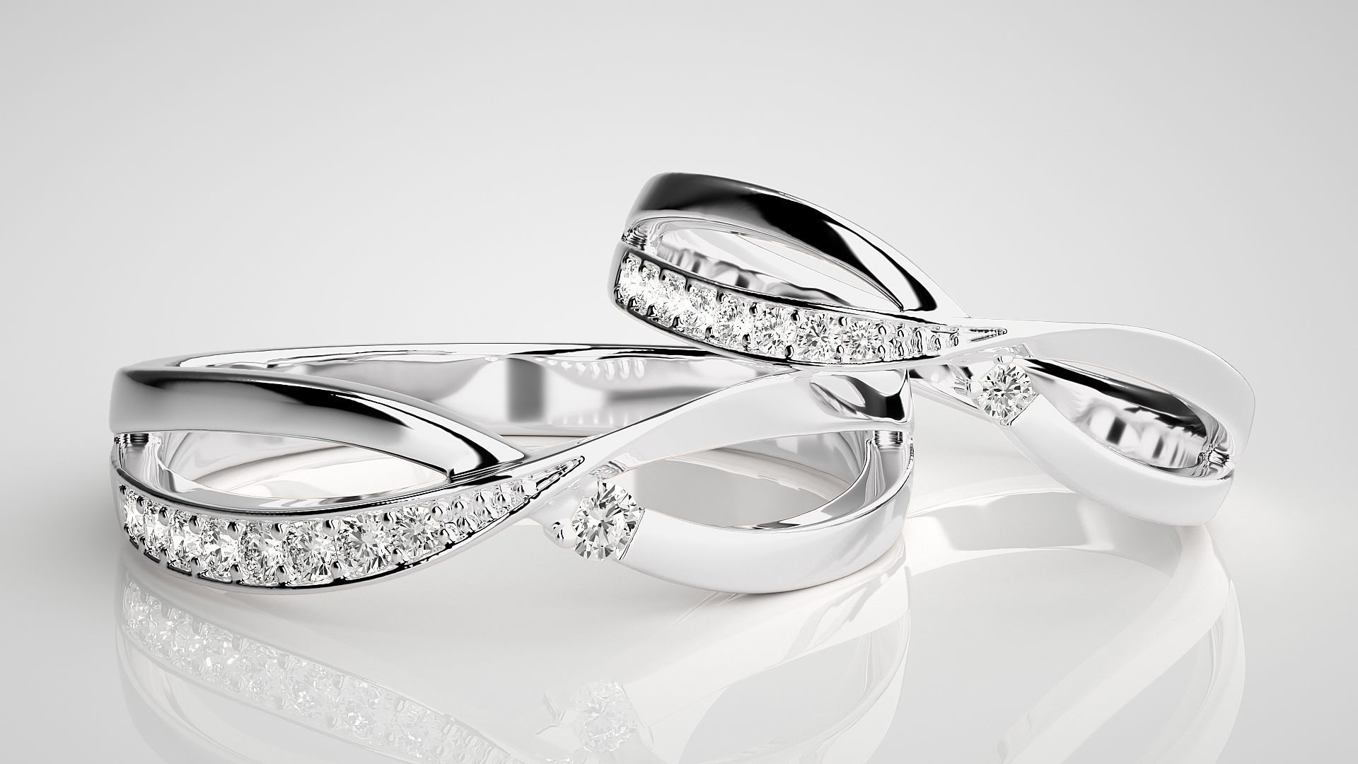 Couple Band Ring 3dm stl render detail 3D print model_5