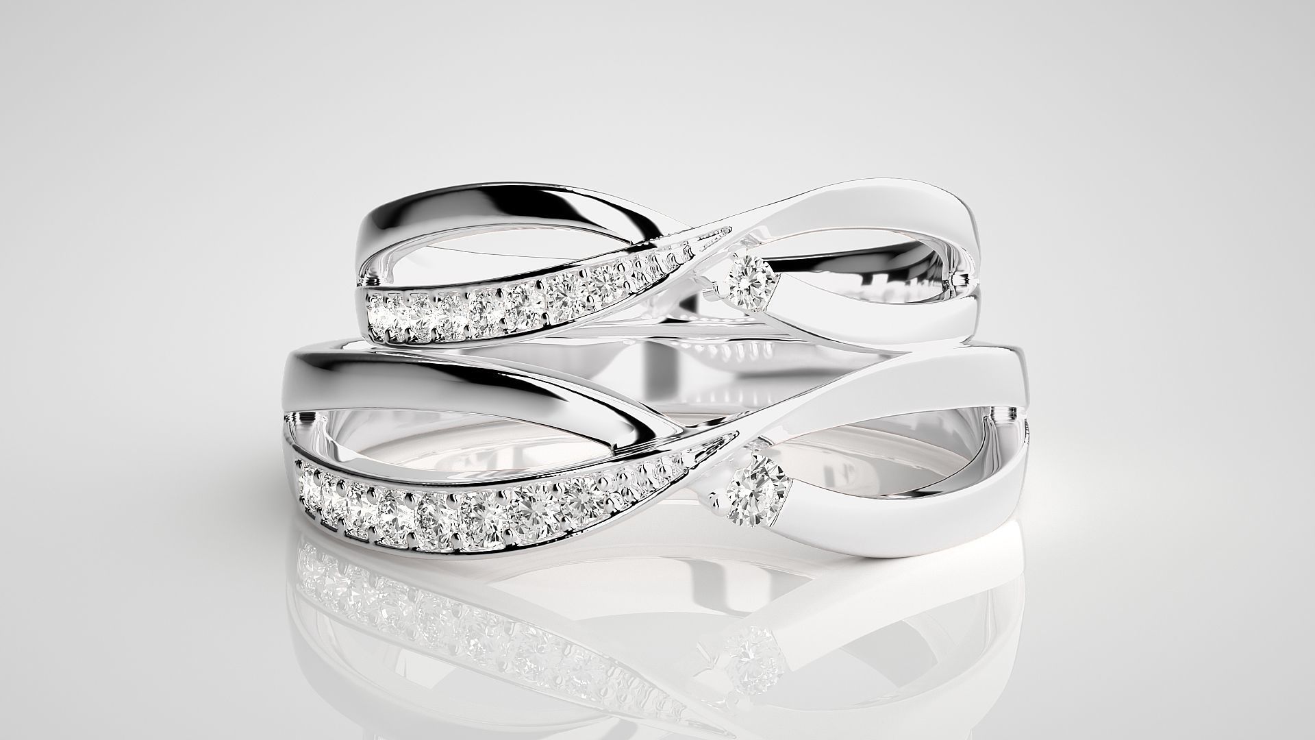 Couple Band Ring 3dm stl render detail 3D print model_7