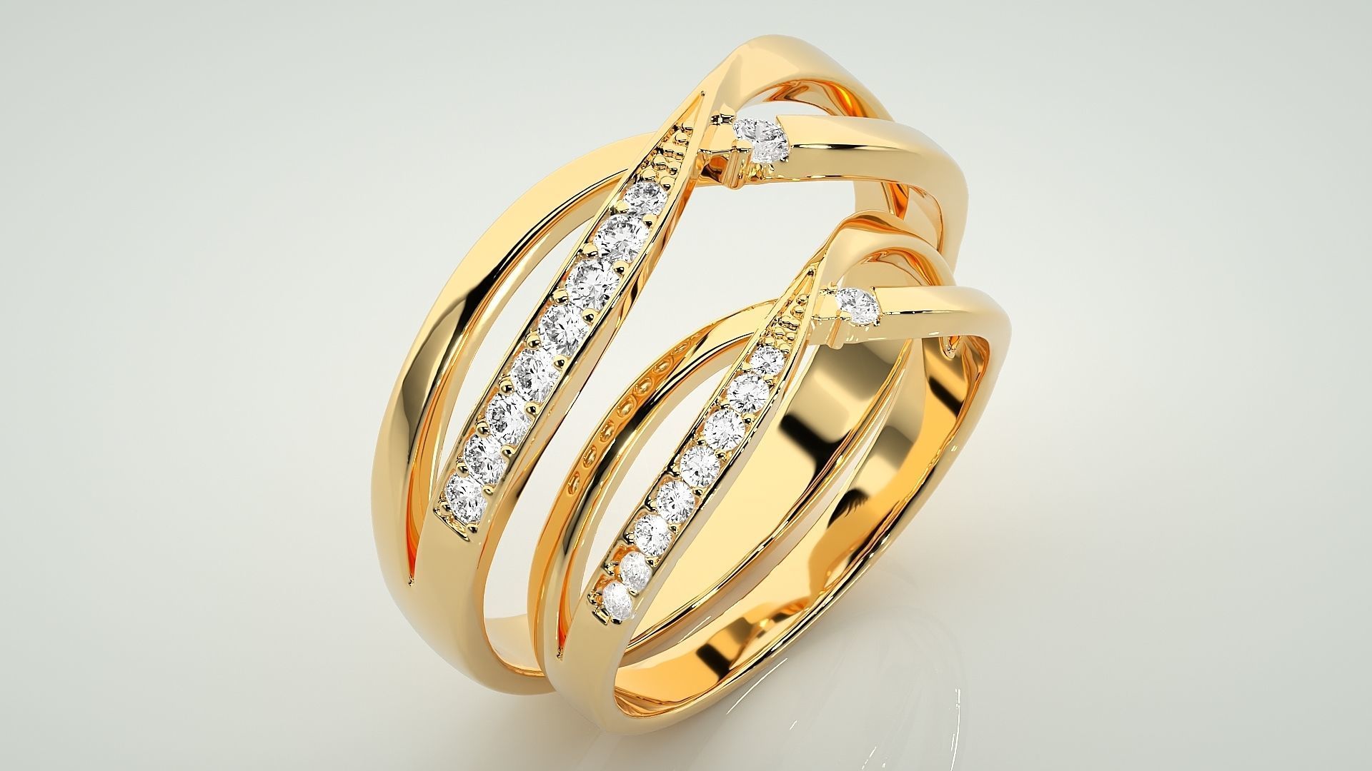 Couple Band Ring 3dm stl render detail 3D print model_12