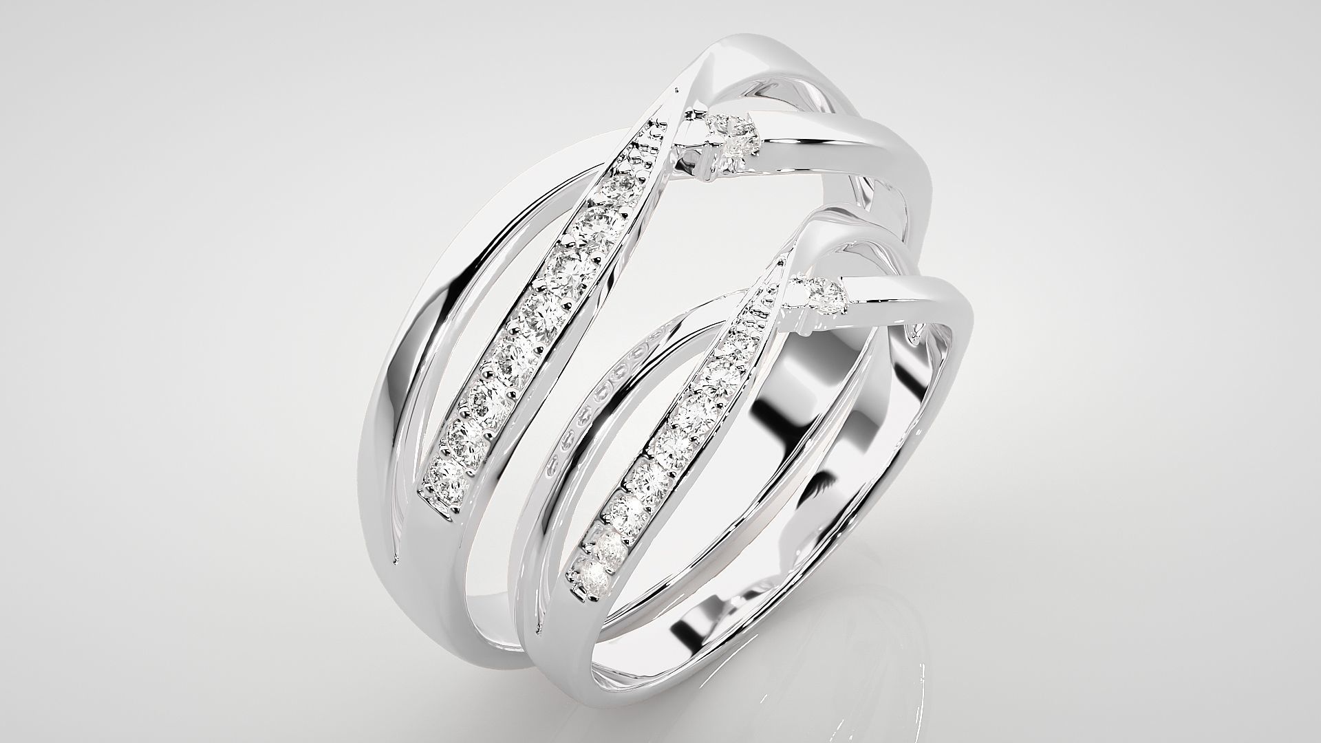 Couple Band Ring 3dm stl render detail 3D print model_8