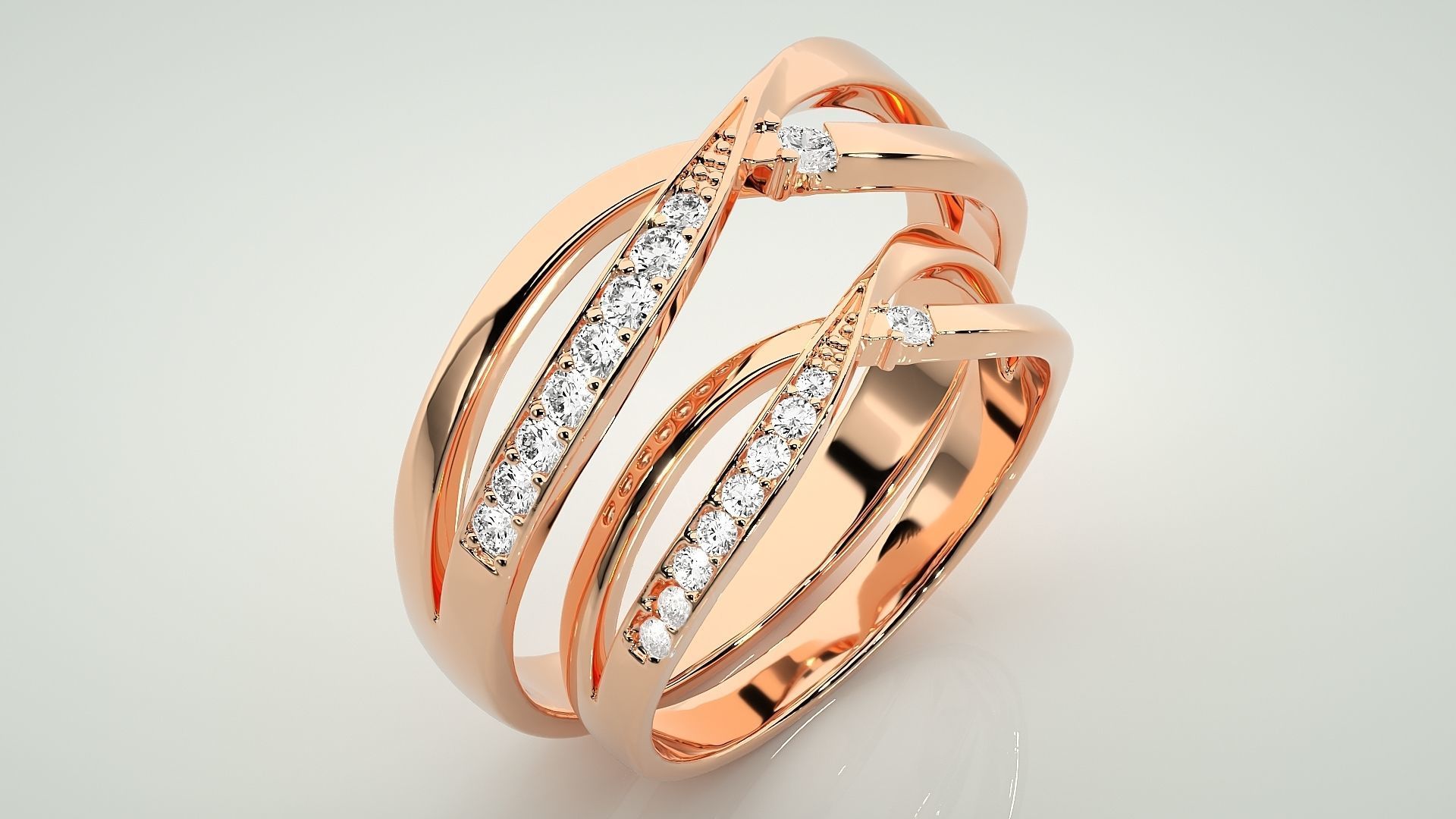 Couple Band Ring 3dm stl render detail 3D print model_4