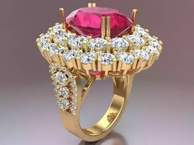 Gemstone rings - Oval stone ring - Diamond rings - N3850